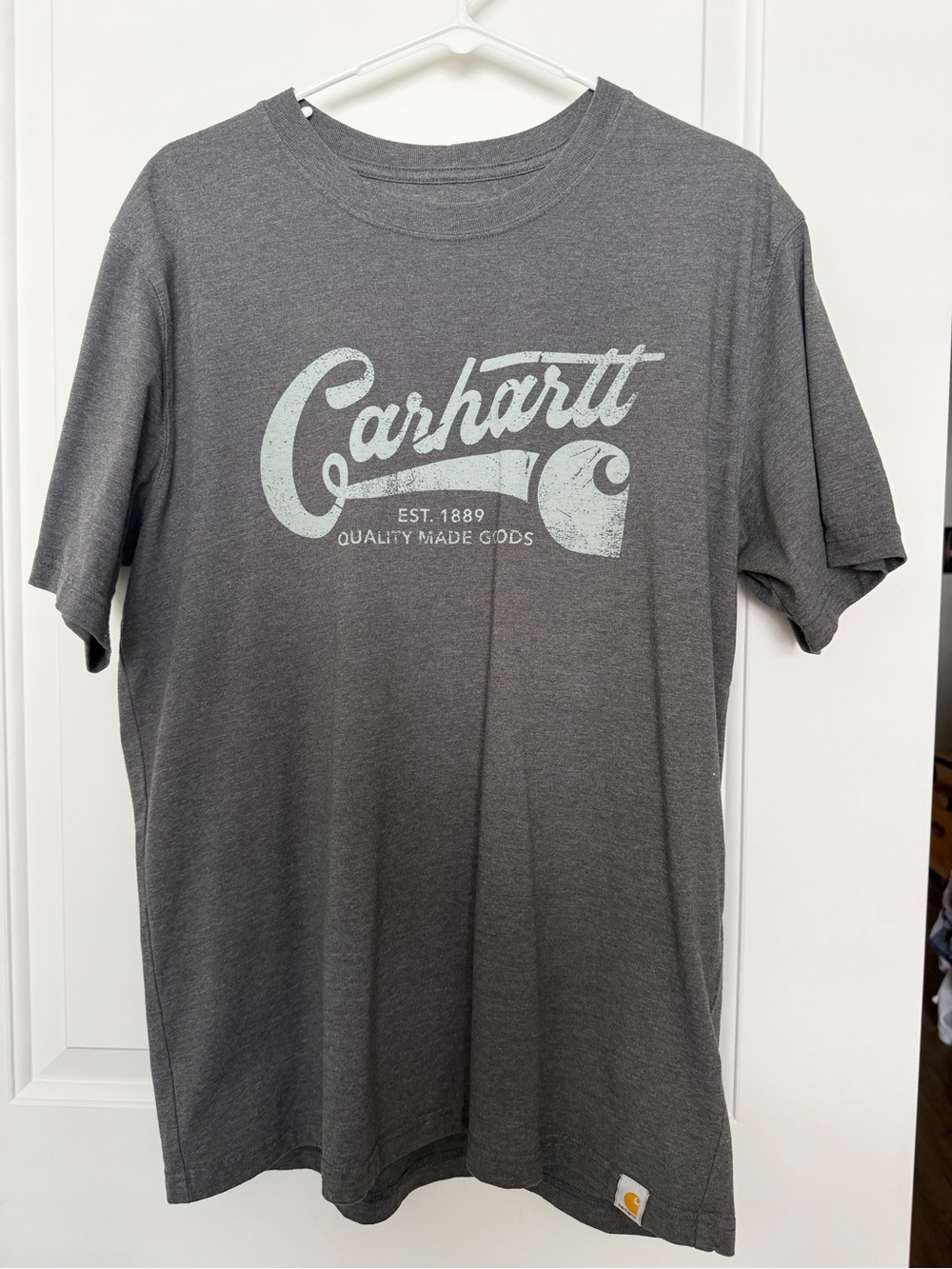 Carhartt Gray Short-Sleeve Script Logo Tee